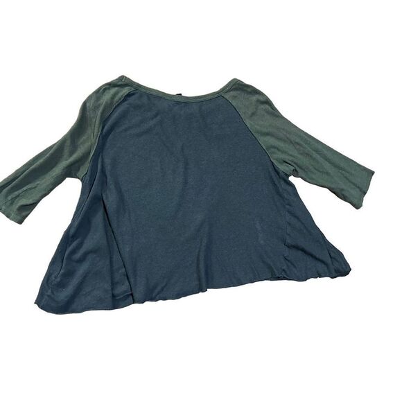 Urban Outfitters BDG Baseball Tee Flowy Green Charcoal Gray sz M - Picture 2 of 8